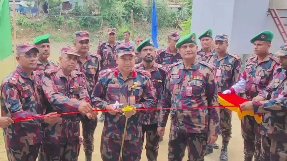 মারিশ্যায় নবনির্মিত রিভারঘাট পোস্ট উদ্বোধন করলেন জোন অধিনায়ক
