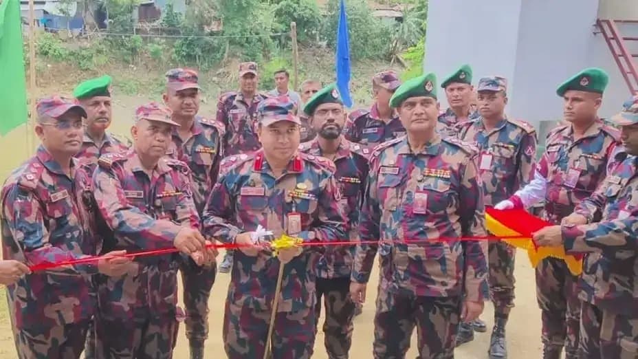 মারিশ্যায় নবনির্মিত রিভারঘাট পোস্ট উদ্বোধন করলেন জোন অধিনায়ক